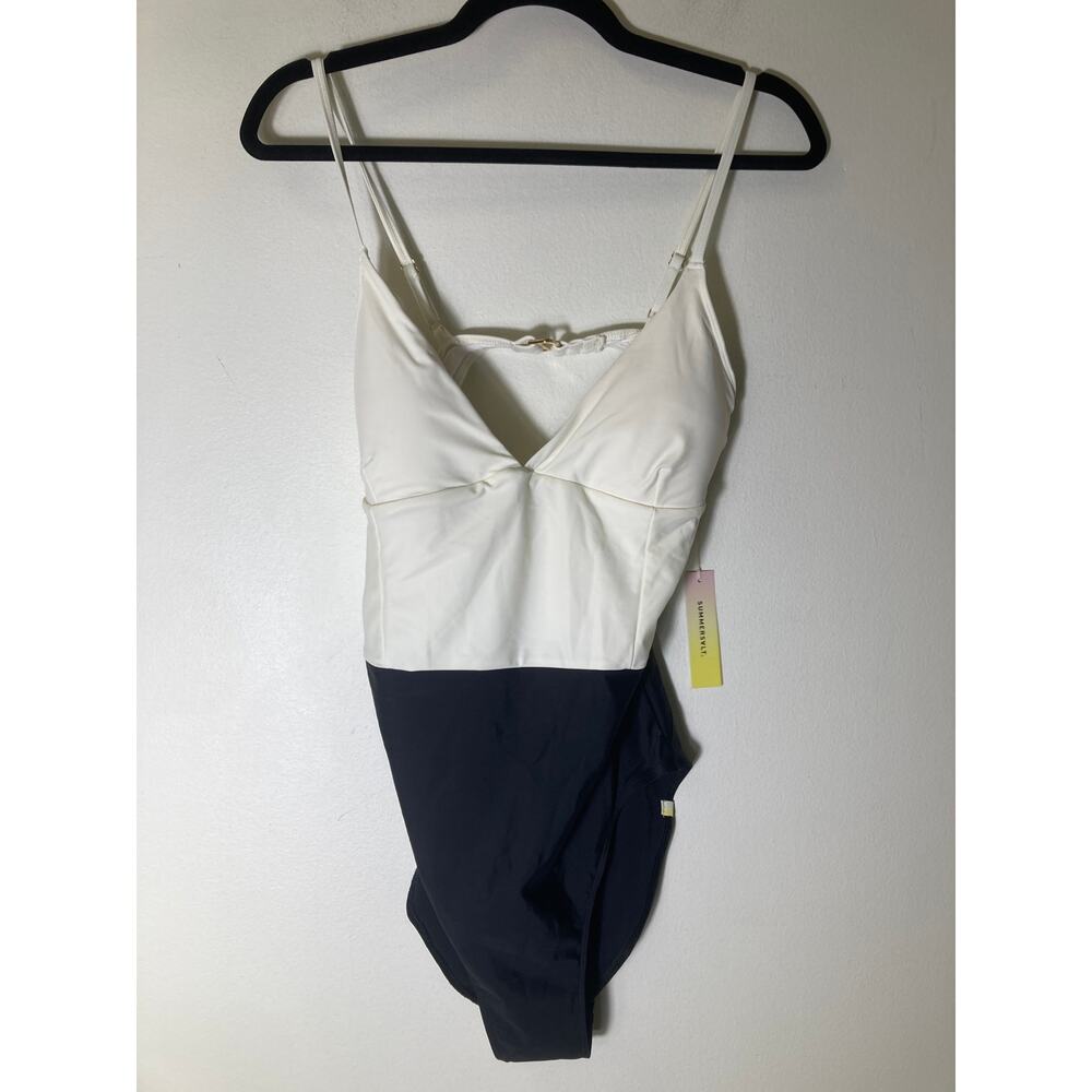 Summersalt Women's Two-Tone One-Piece Swimsuit - Ivory & Black